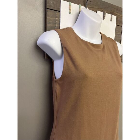 Nuuds Crewneck Sleeveless Heather Mocha/coffee Thong Bodysuit Snaps Medium NWOT - Picture 3 of 12